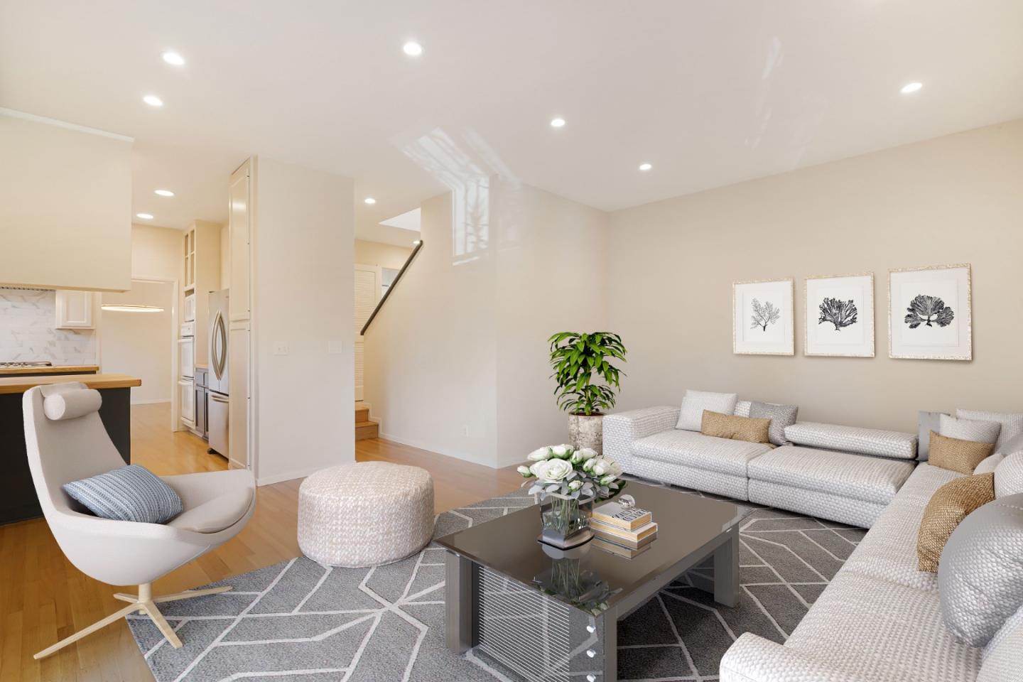 2499 Alpine Road Menlo Park, CA 94025 - Photo 14 of 53 a living room with furniture and a dining table with wooden floor