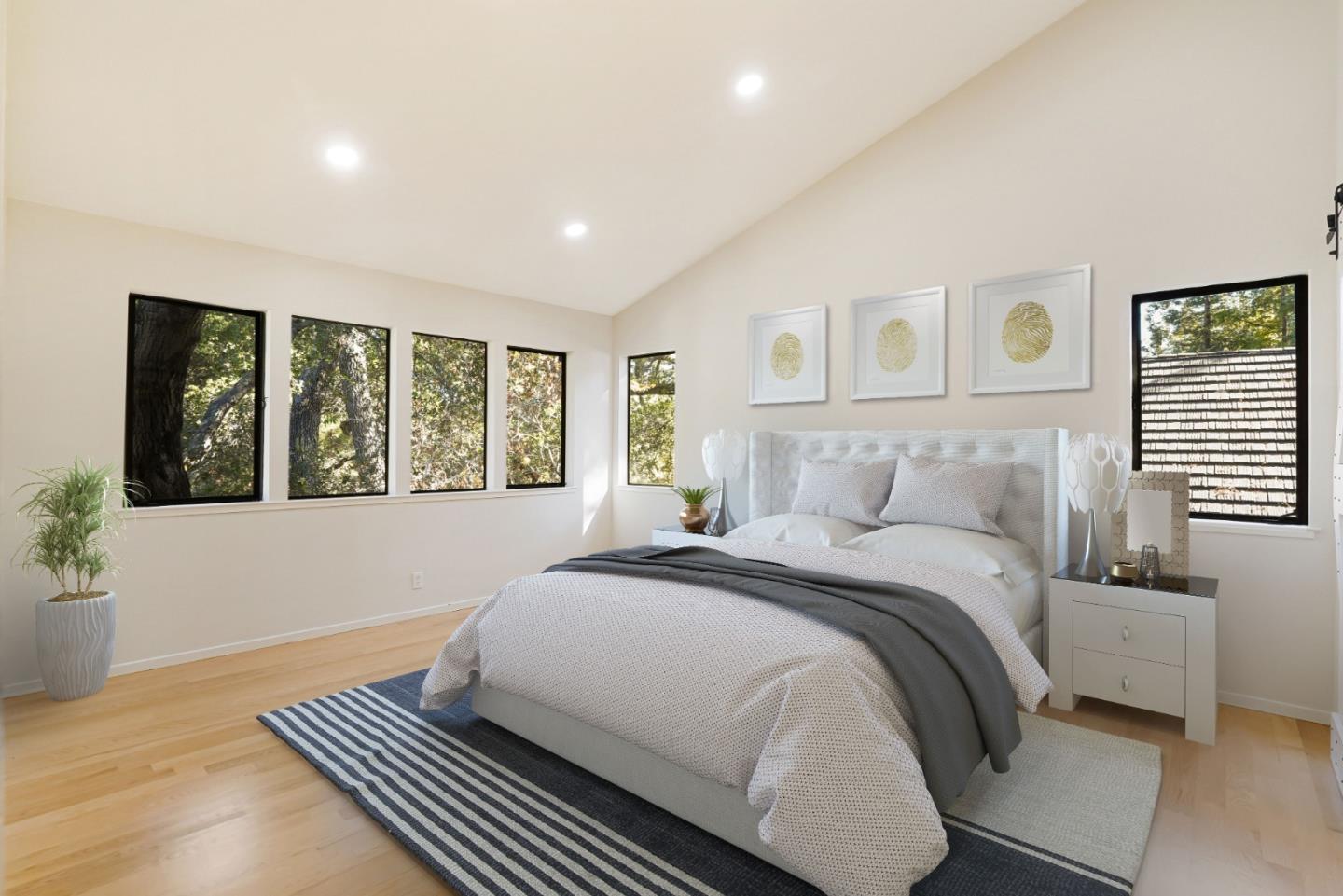 2499 Alpine Road Menlo Park, CA 94025 - Photo 22 of 53 a bedroom with a large bed and a window with outer view