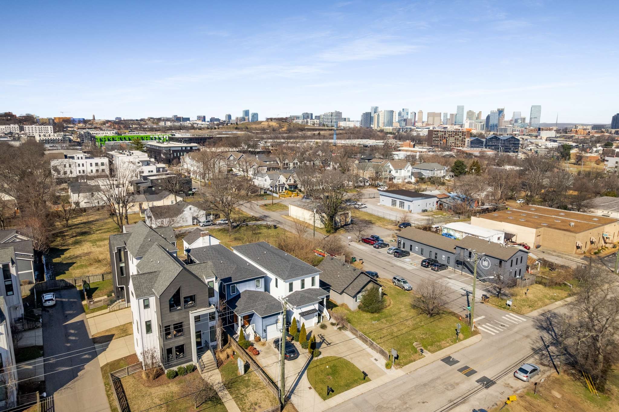 115 Rains Avenue, Unit A Nashville, TN 37203 - Photo 3 of 46 an aerial view of residential building with parking