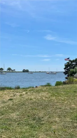 a view of a large body of water and mountain view