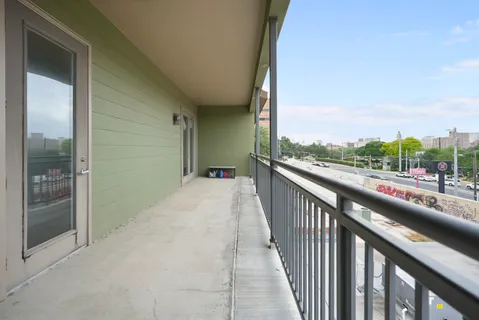 a view of balcony with city view