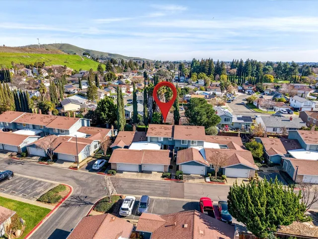 an aerial view of a house