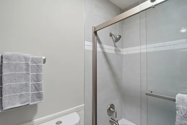 a bathroom with a shower