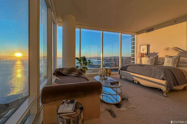 a view of a lobby with furniture