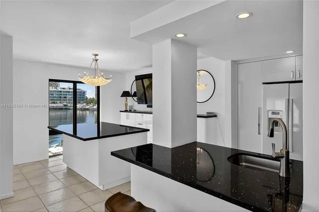 a living room with granite countertop furniture