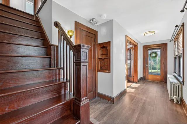 a view of an entryway with hallway