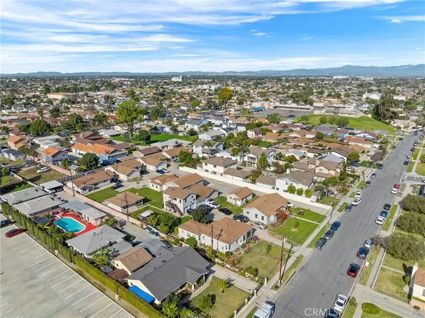 an aerial view of a city