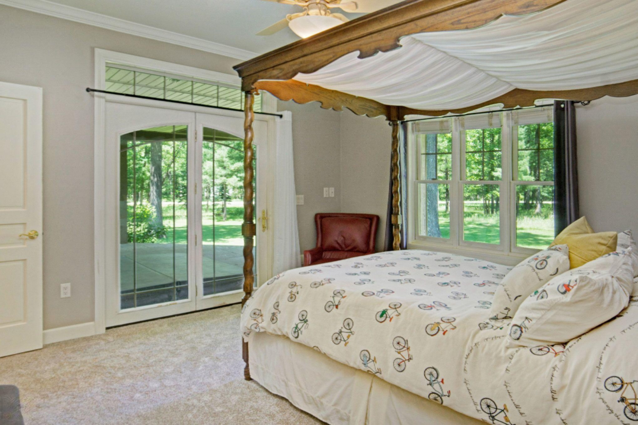 2978 Little River Road Manistee, MI 49660 - Photo 18 of 71 Main Master Bedroom with Walk Out to Por