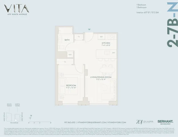 $1,315,000 | 400 West 38th Street, Unit 6BN | Hudson Yards