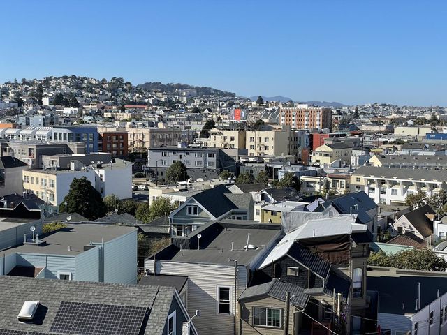 an aerial view of a city