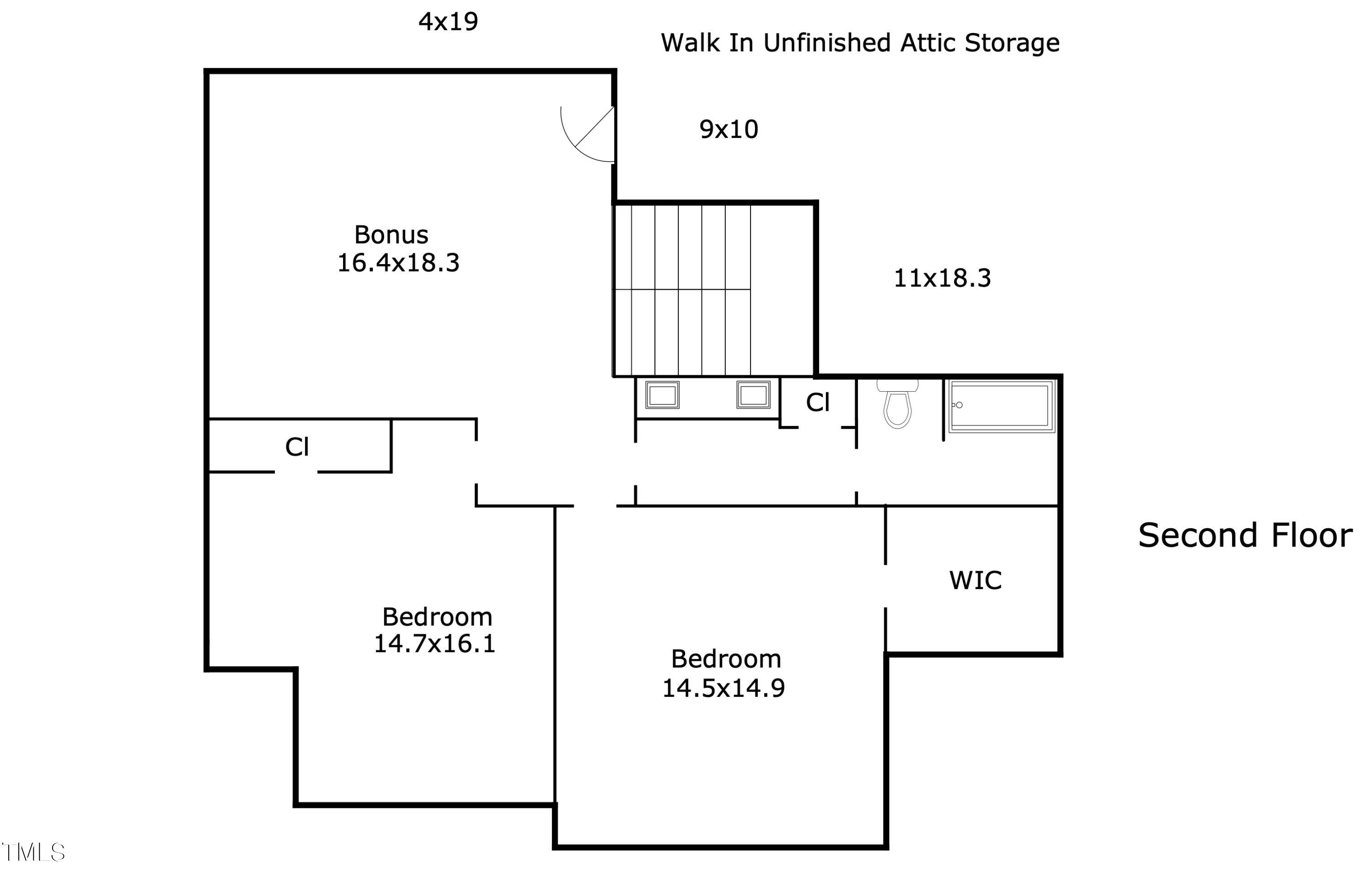48 Post Oak Road Chapel Hill, NC 27516 - Photo 7 of 66 2nd Floor Layout