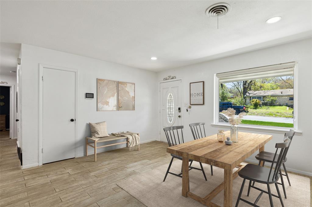 724 Edgehill Drive Hurst, TX 76053 - Photo 26 of 27 a view of a dining room with furniture window and outside view