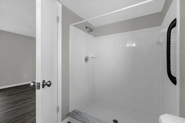 a bathroom with a shower