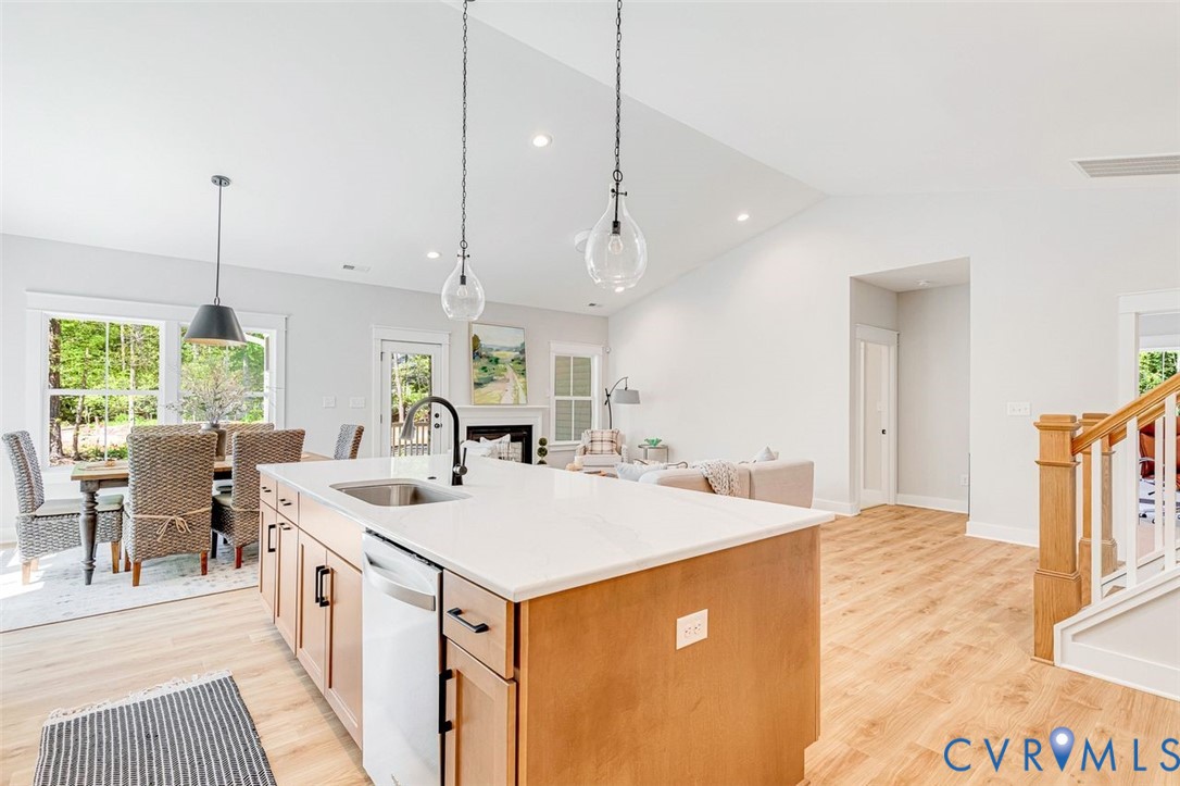 Lot 14 Red Oak Circle, Unit LOT 14 Aylett, VA 23009 - Photo 13 of 27 Kitchen featuring light wood-style floors, vaulted