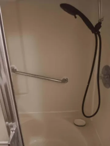 a bathroom with a shower