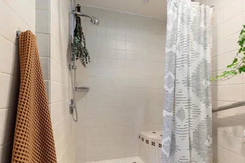 a bathroom with a shower
