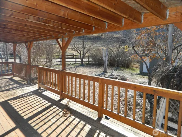 a view of wooden deck