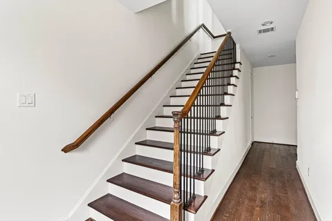 a view of street with sitting area