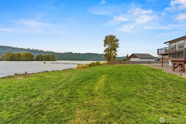 a view of lake with mountain