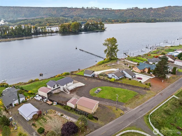 a view of a city with an ocean