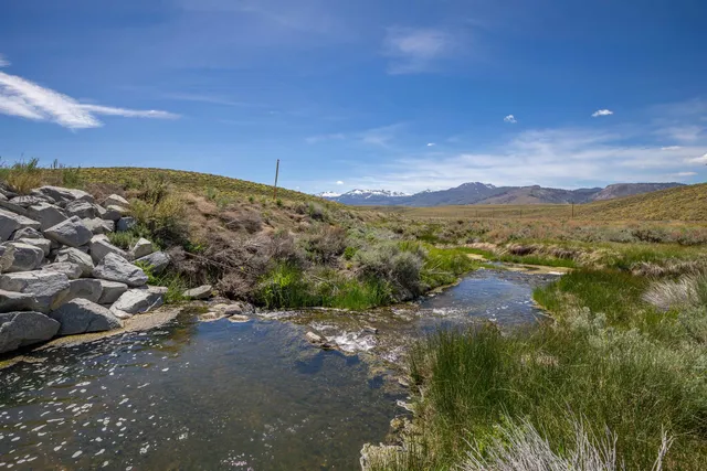 a view of a lake with a mountain