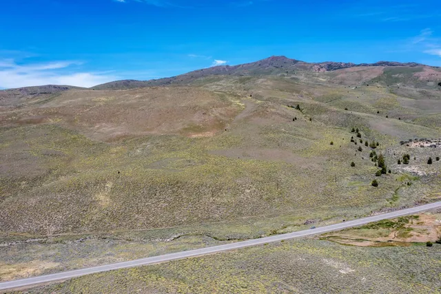 a view of a field with an ocean