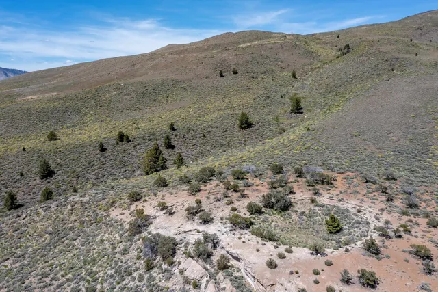 a view of an outdoor space and mountain view