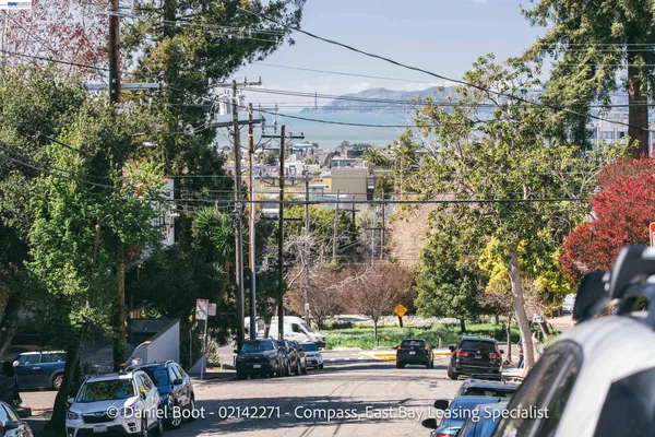 a view of a lake with a mountain in the background