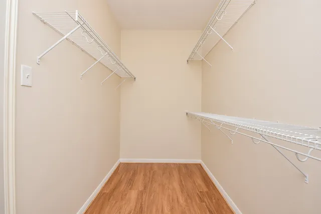 a view of small space with racks on the wall