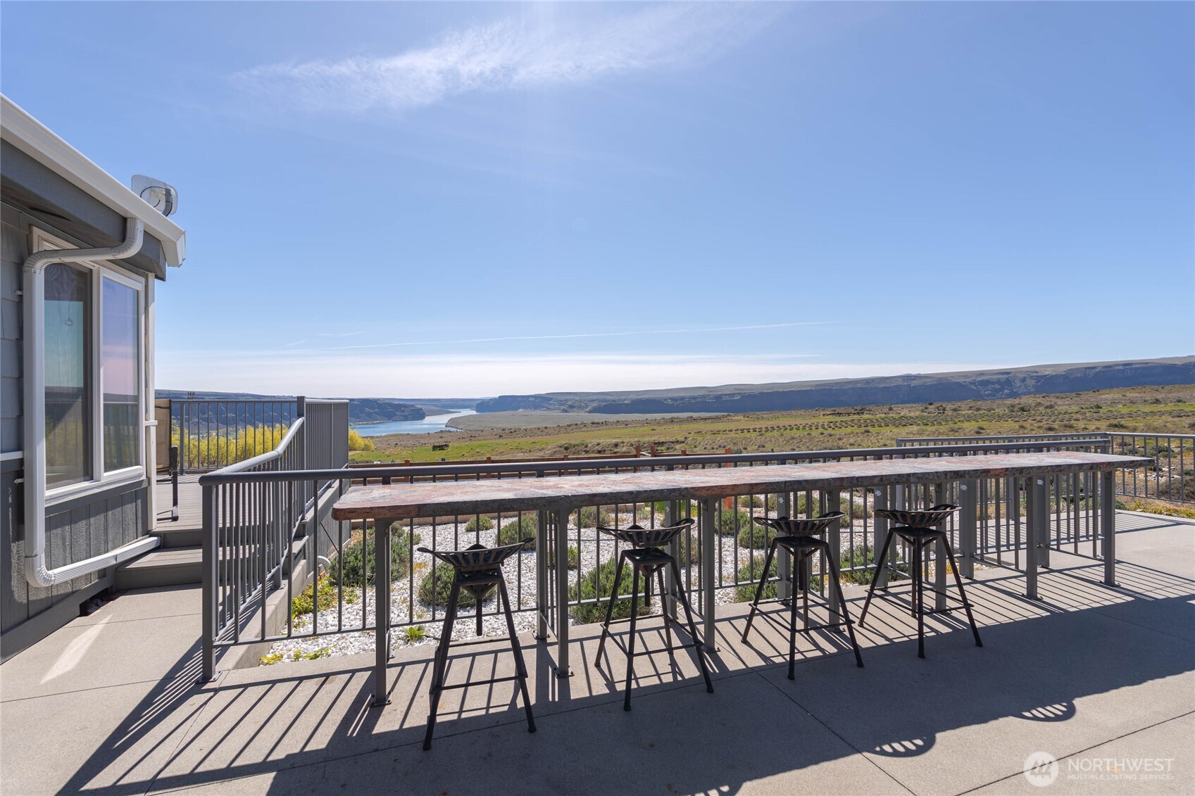 117 Freese Road Quincy, WA 98848 - Photo 36 of 40 a view of a balcony with wooden floor and iron stairs