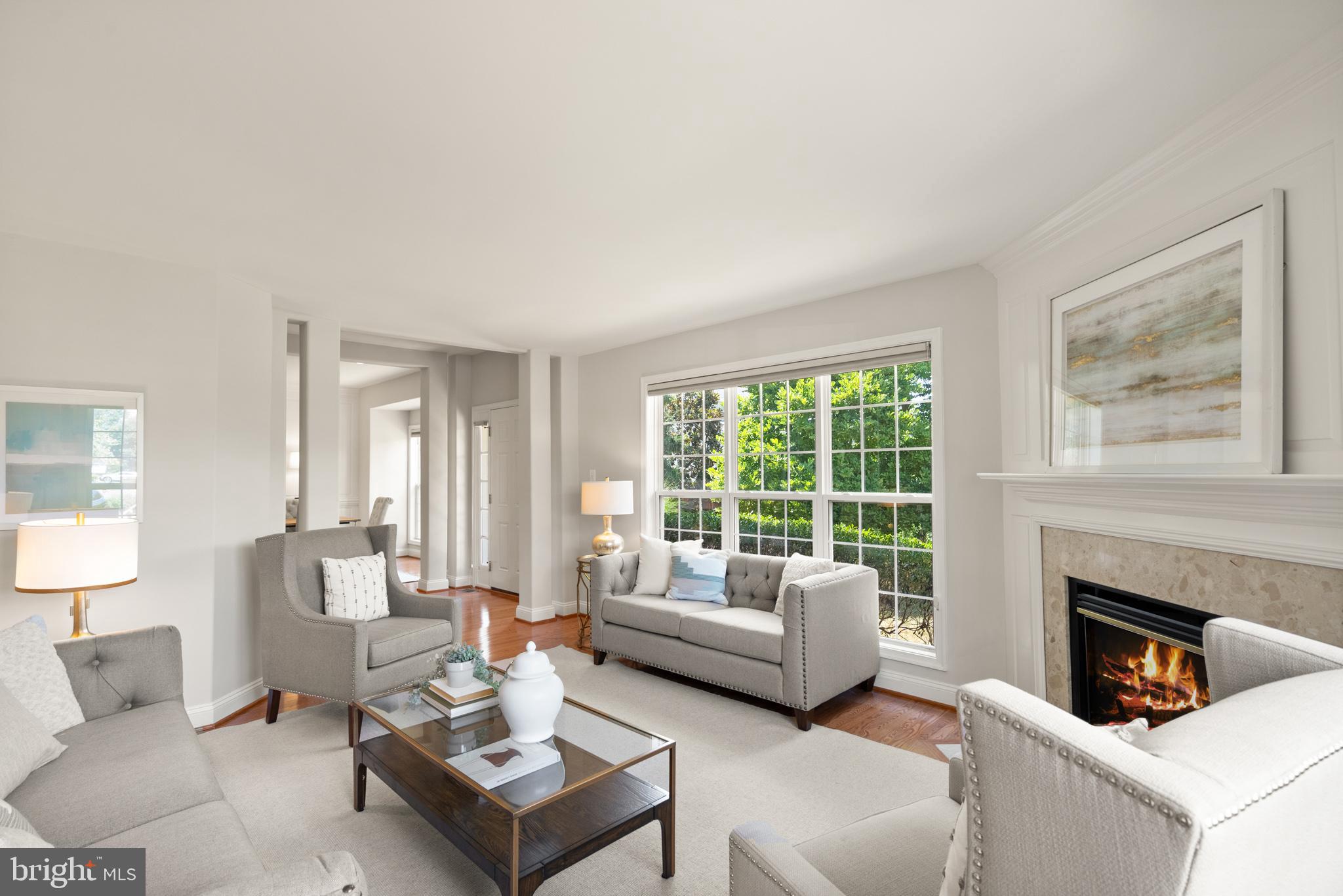 8560 Bauer Circle Springfield, VA 22152 - Photo 9 of 76 Gas fireplace and large floor to ceiling windows