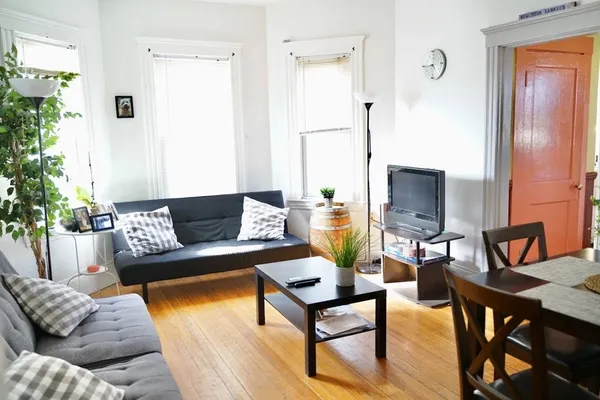 a living room with furniture