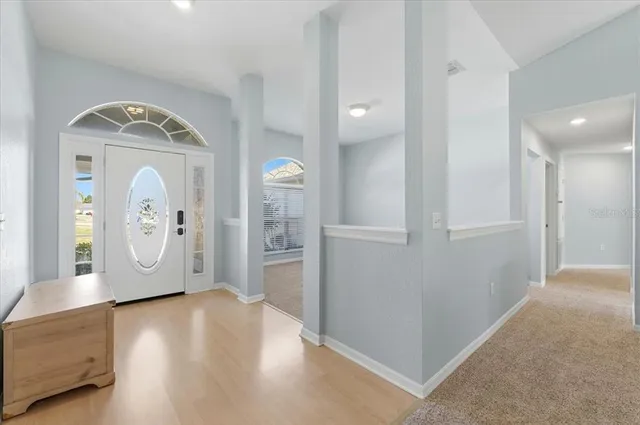 a view of a livingroom with wooden floor