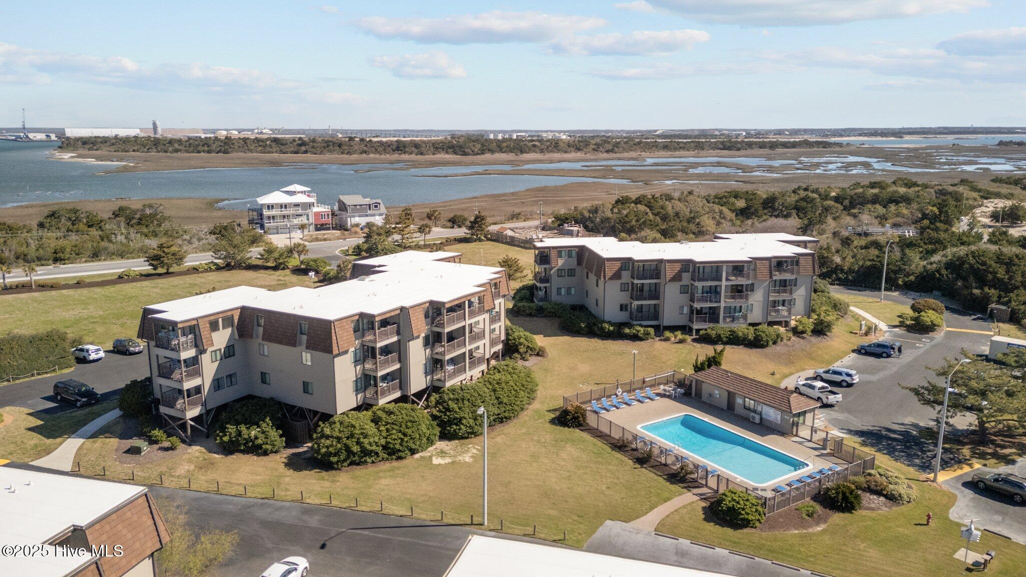 2008 East Fort Macon Road, Unit J10 Atlantic Beach, NC 28512 - Photo 22 of 31 arial view from ocean, towards sound side.