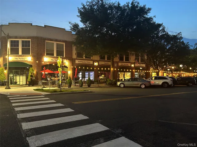 a front view of a building with street view