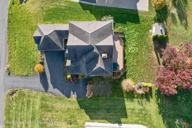 a view of a large body of water and mountain