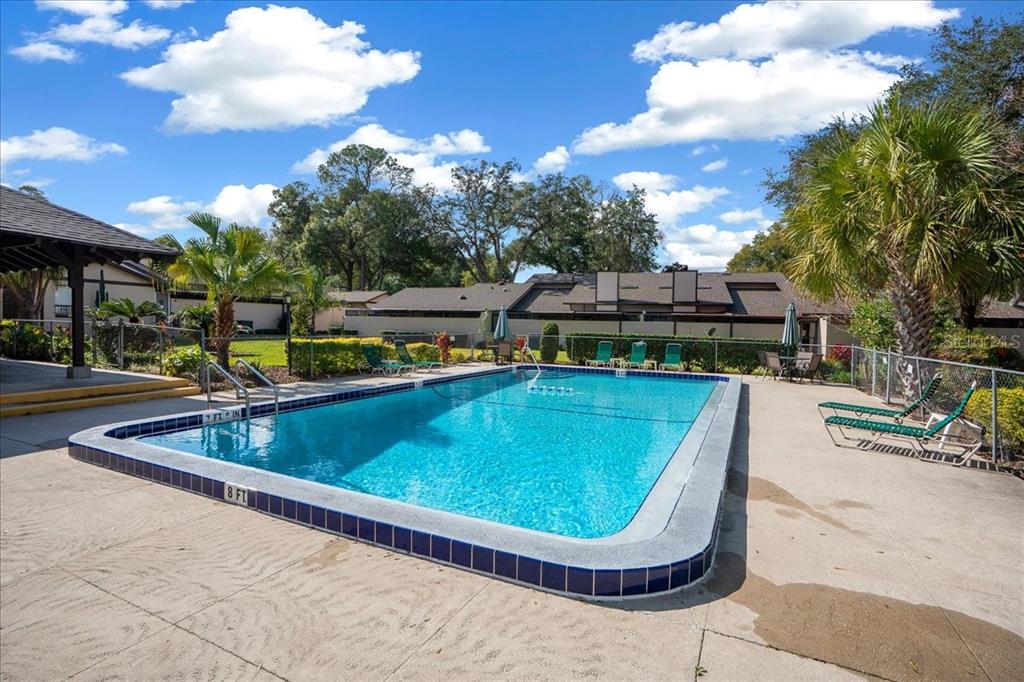 3824 Northeast 19th St Circle Ocala, FL 34470 - Photo 67 of 67 a view of a swimming pool with lawn chairs and a fire pit