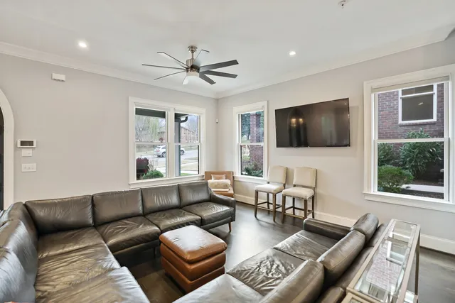 a bathroom with a bathtub and shower