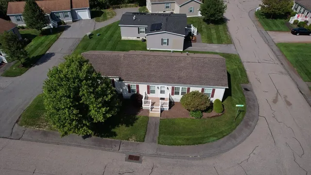 an aerial view of a house