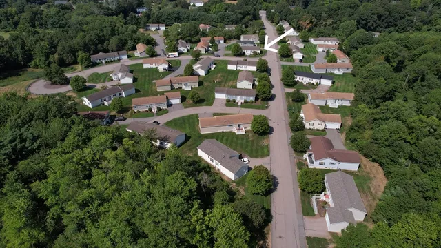 an aerial view of multiple house
