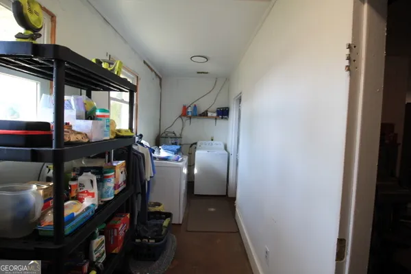 a view of storage and utility room