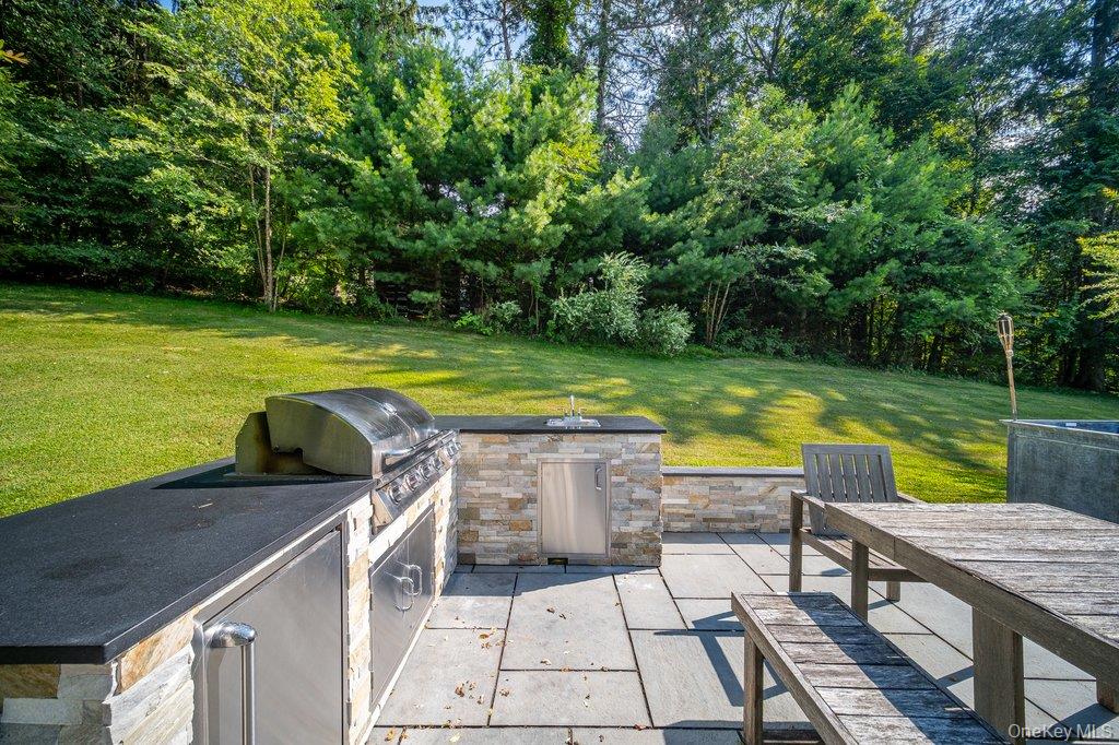 237 Mineral Springs Road Highland Mills, NY 10930 - Photo 7 of 32 View of patio / terrace featuring exterior kitchen and view of scattered trees