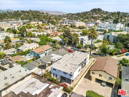 an aerial view of a city