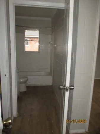 a bathroom with a toilet