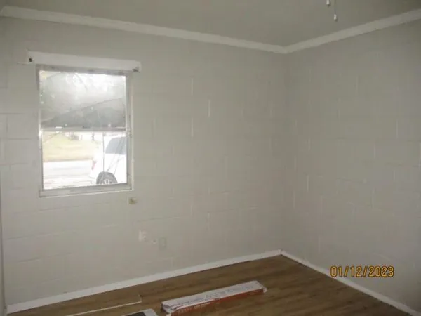 an empty room with a window
