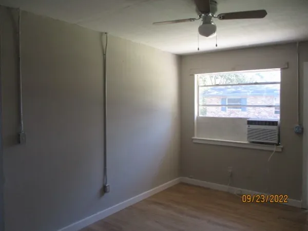 an empty room with a window