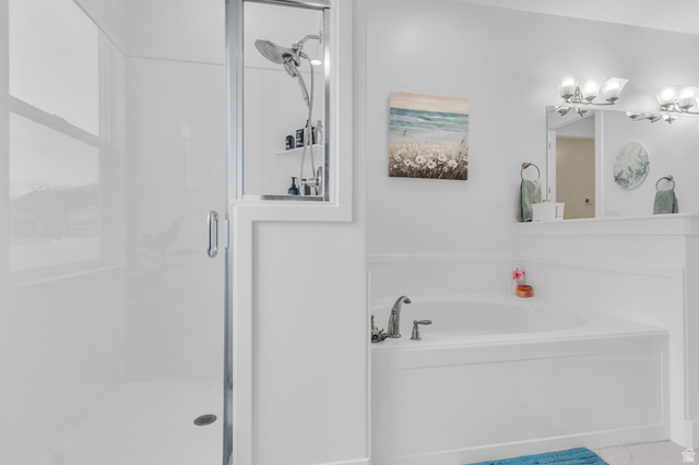 2454 West Jackson Street Mapleton, UT 84664 - Photo 24 of 63 Full bathroom with a shower stall and a garden tub