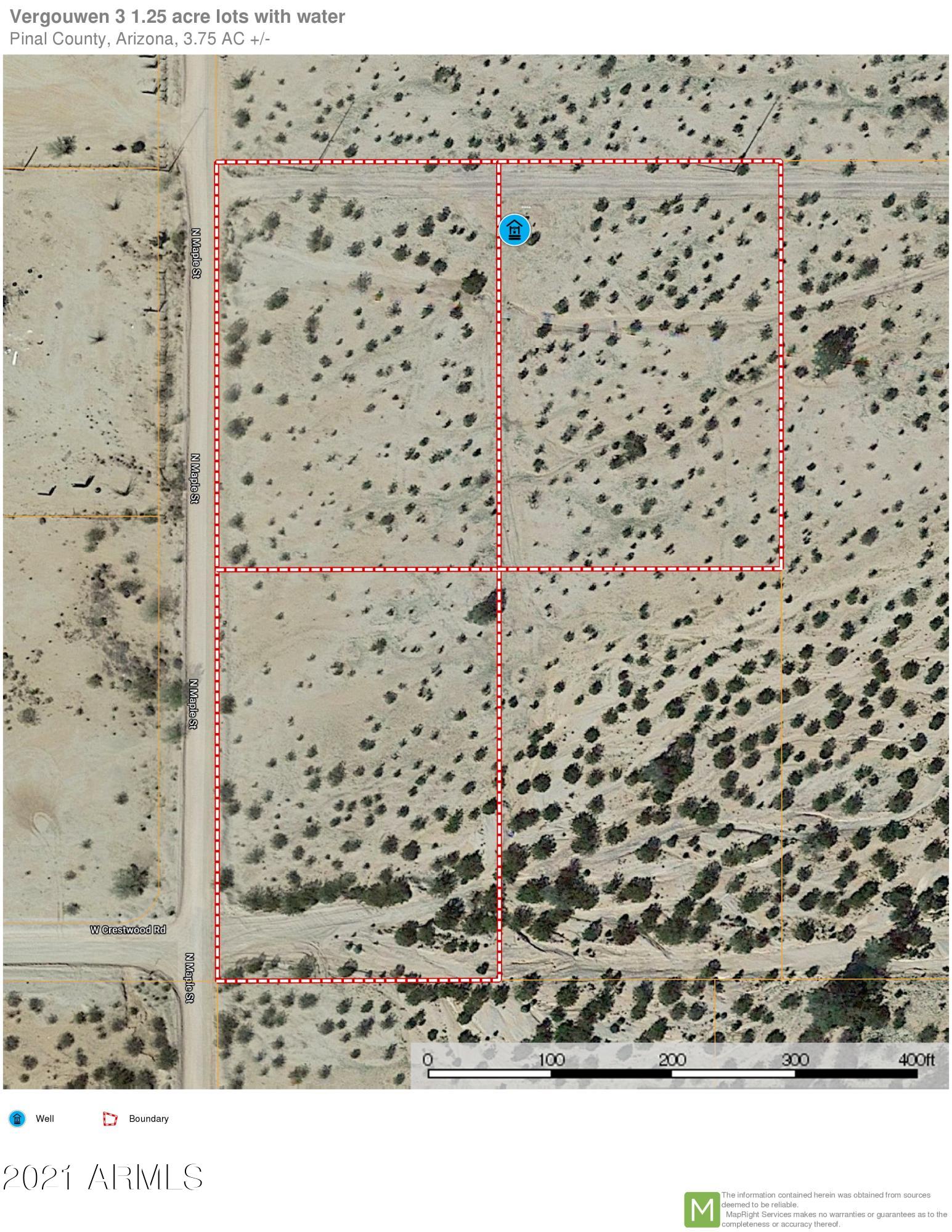 Three 1.25 acre lots