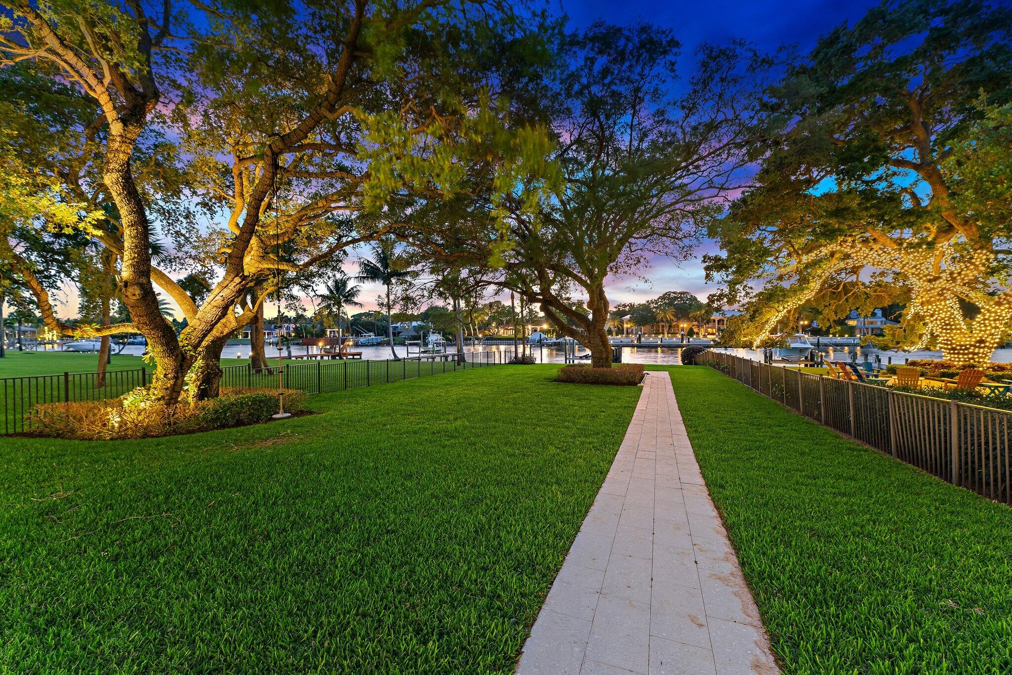 2162 Radnor Road North Palm Beach, FL 33408 - Photo 13 of 71 Rear Lawn and View to Dock