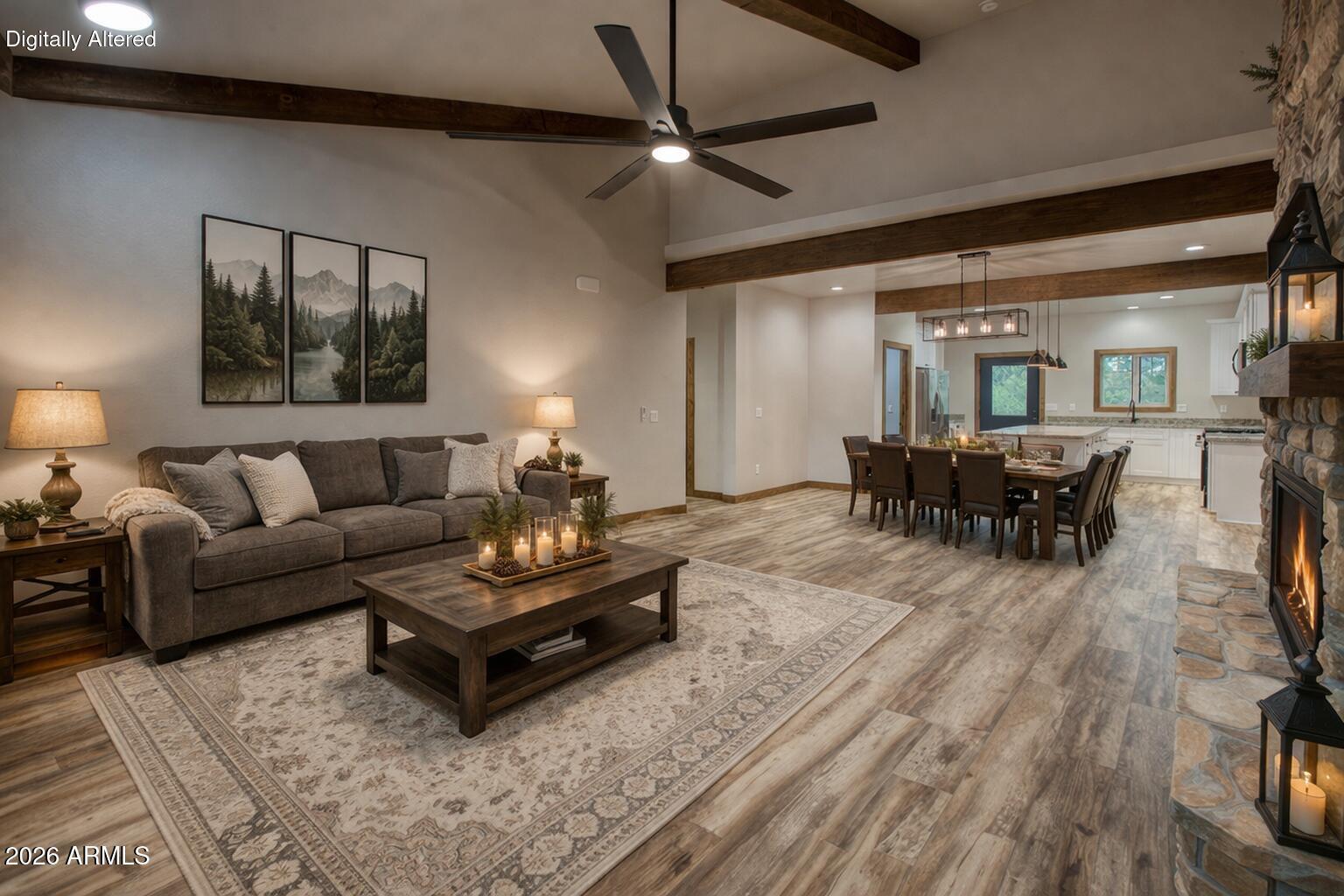620 Campbell Lane Show Low, AZ 85901 - Photo 2 of 52 STAGED Greatroom to Kitchen
